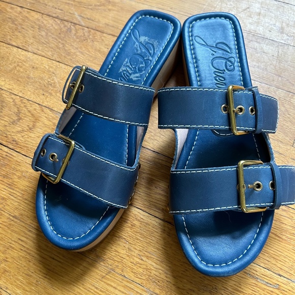 J. Crew Double Buckle Leather Sandals - Picture 2 of 8